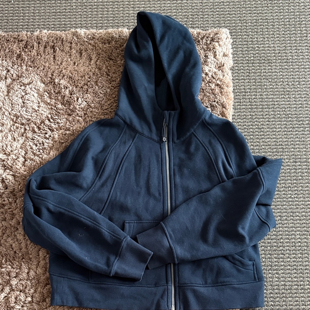 Lululemon Navy Blue Zip-Up Scuba Hoodie